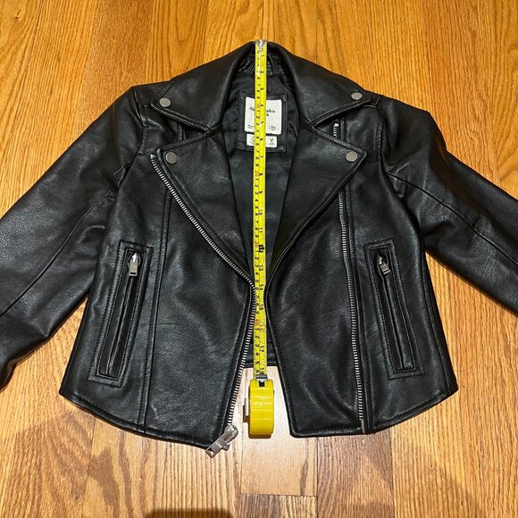 Abercrombie & Fitch Women's Vegan Leather Moto Jacket in Black, XXS - Picture 4 of 11